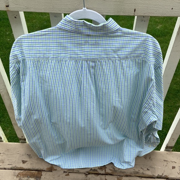 Men’s Alan Flusser small plaid green and blue button down, Size XL, Lightweight - Picture 4 of 17